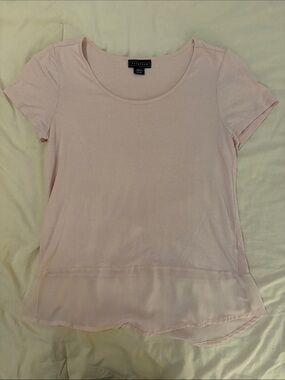 Metaphor Pale Pink Short-Sleeve Layered-Hem Tee